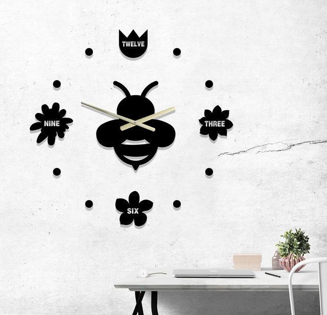 Modern 3D Frameless DIY Animals Wall Clock Stickers