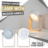 Portable Lantern Lamp With Wooden Handle