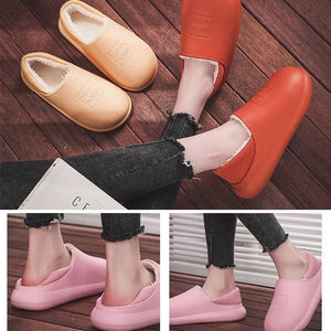 Winter Warm Cotton Slippers Female Thick Bottom