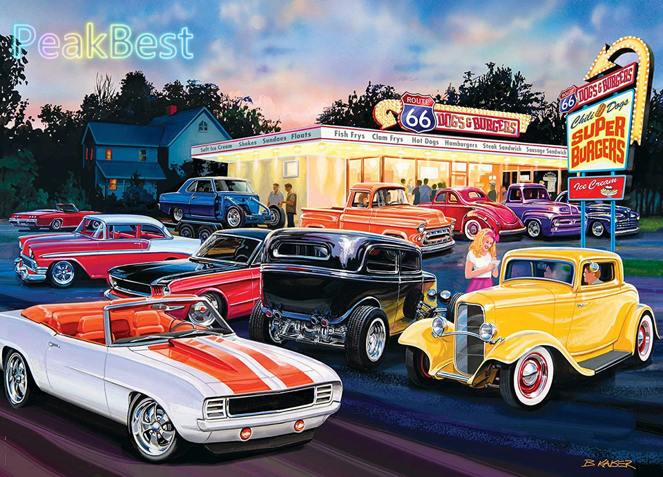 Cruisin Route 66 500 1000 Pieces Jigsaw Puzzles