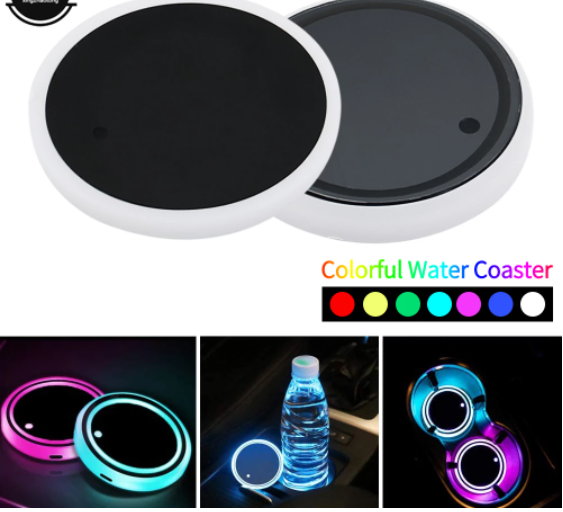 Car LED Cup Holder Light Mats Car Coasters