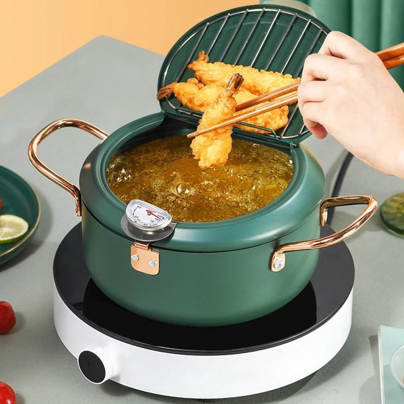 Stainless steel deep frying pot