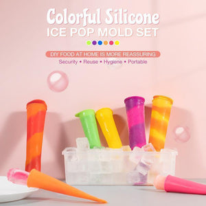 Colorful Silicone Ice Pop Mold Set