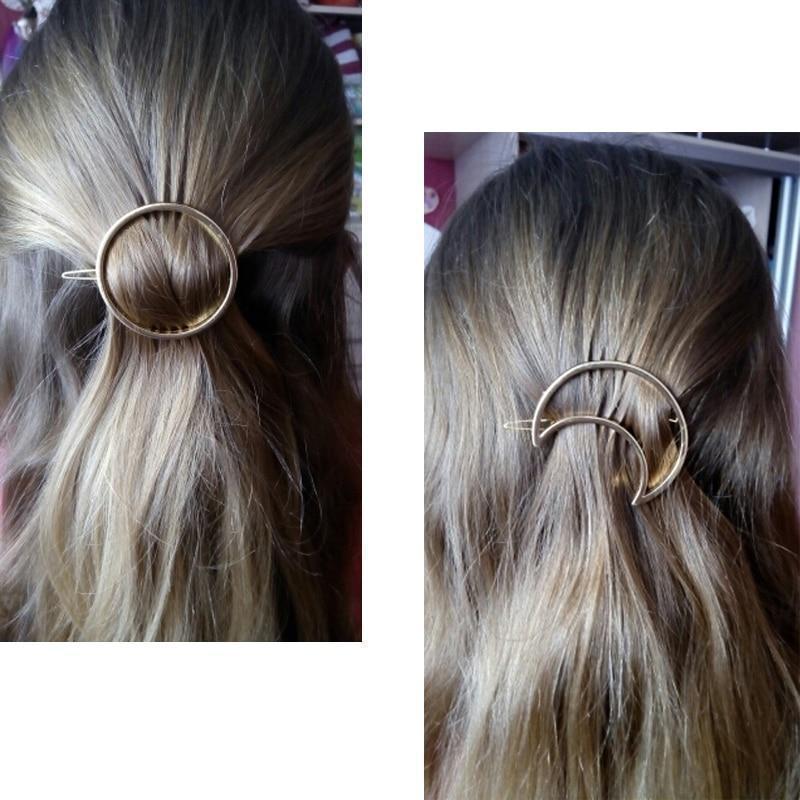 4pcs Gold Geometric Metal Hair Clips