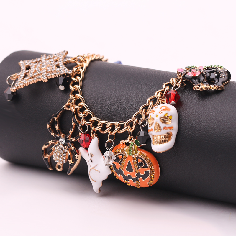 Halloween Skull Pumpkin Bracelet