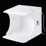 2 LED Panels Mini Folding  8" Diffuse Lightbox with B/W Photography Background