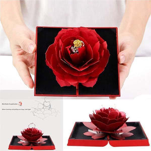 3D Rotating Rose Flower Ring Box