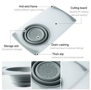 3-in-1 multi-function sink drain basket cutting board filter chopping board