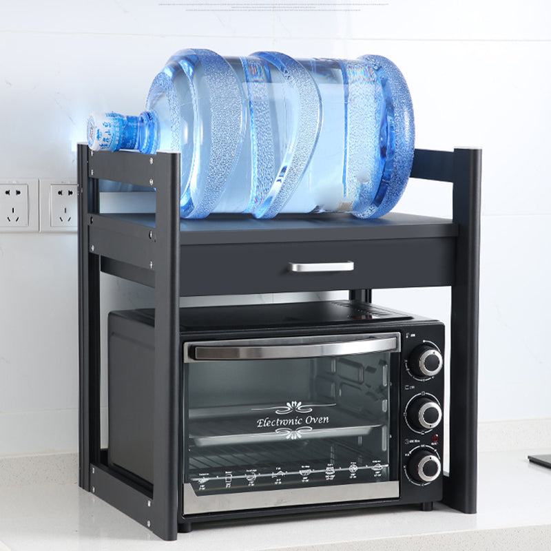 2-Tier Microwave Oven Rack with Drawer