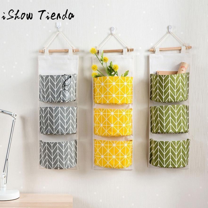 3 Grids Wall Hanging Storage Bag Organizer