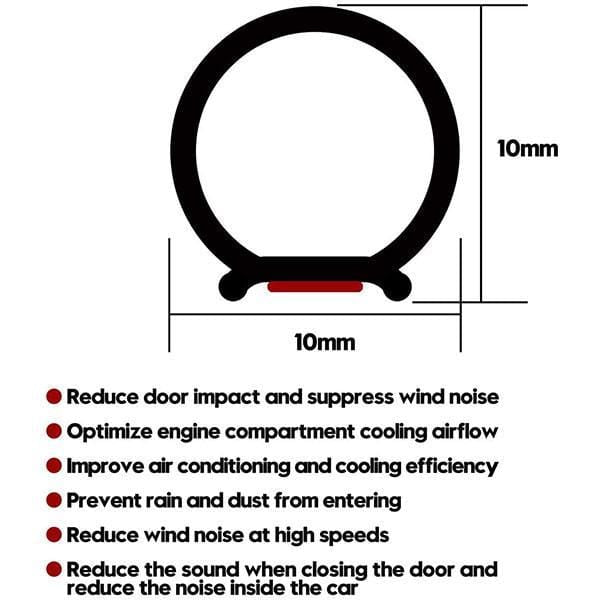 Universal Rubber Car Auto Door Seal Weather Strip