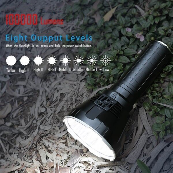 30000-100000 Lumen High Power LED Waterproof Flash Light