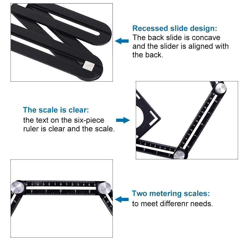 Six-Sided Aluminum Alloy Angle Measuring Tool