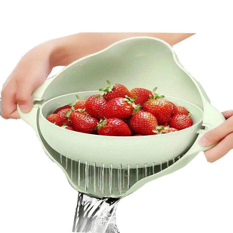 Double Layers Rotating Draining Colander