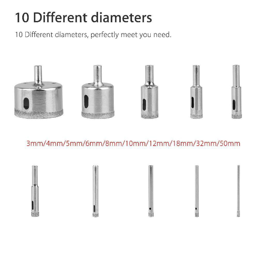 One Set in 15Pcs 6-50mm Diamond Hole Saw Drill Bit Set