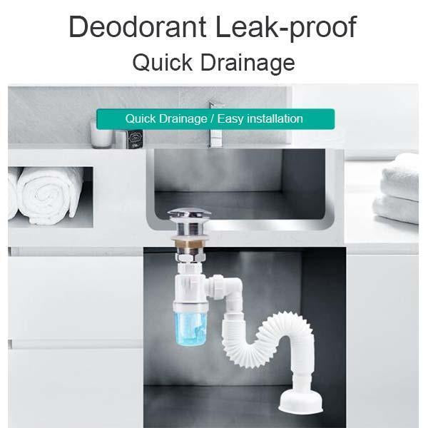 Universal deodorant basin drain pipe