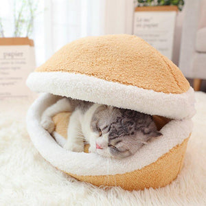 Plush Hamburger Cat Bed