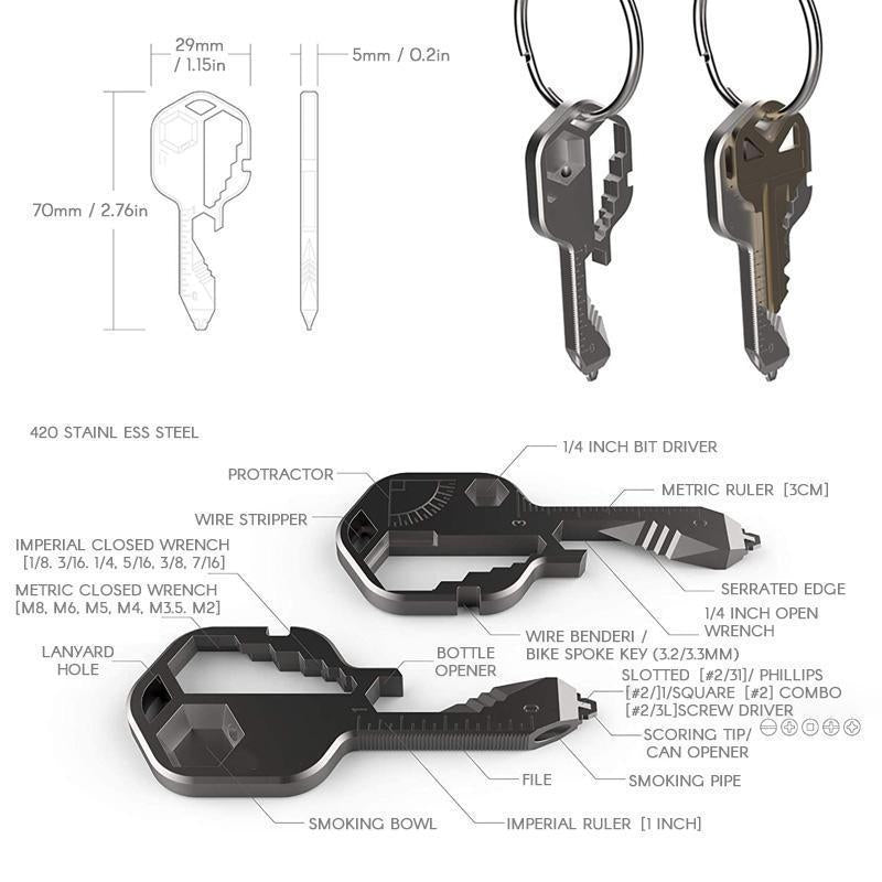 24 in 1 Key shaped pocket tool