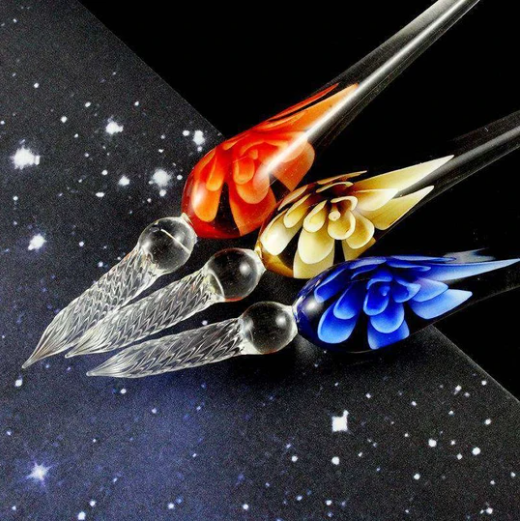 Glass Calligraphy Pen Set with Ink and Pen Rest