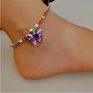 BUTTERFY RHINESTONE ANKLET