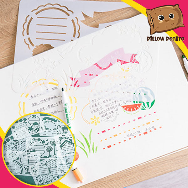 DIY Scrapbook Stencil Drawing Templates