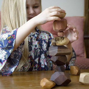 Wood Rock Set Balancing Blocks Toy
