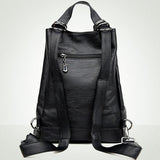 Multifunction Women Leather Bagpack Large Capacity Travel Shoulder Bag