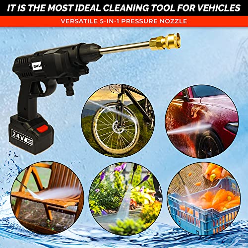 Cordless Pressure Washer, 20V 4.0Ah Cordless Power Washer with 6-in-1