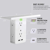 Wall Mount Surge Protector with Shelf