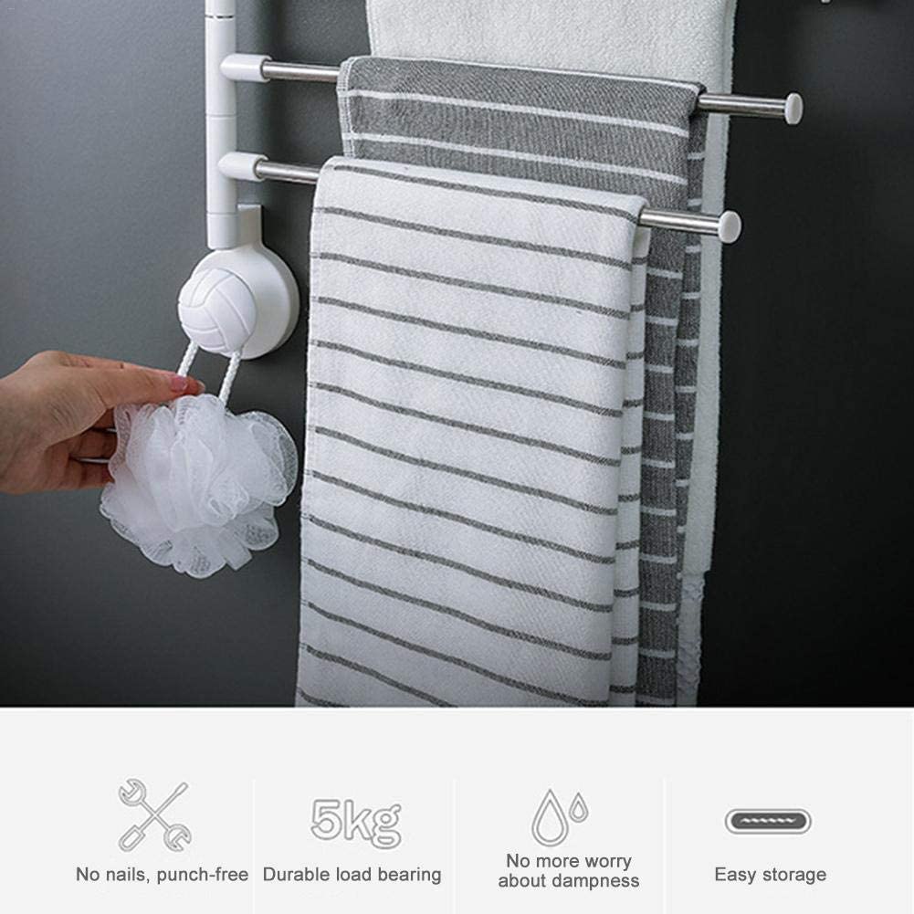 360 Degree Rotating Bathroom Kitchen Towel Shelf