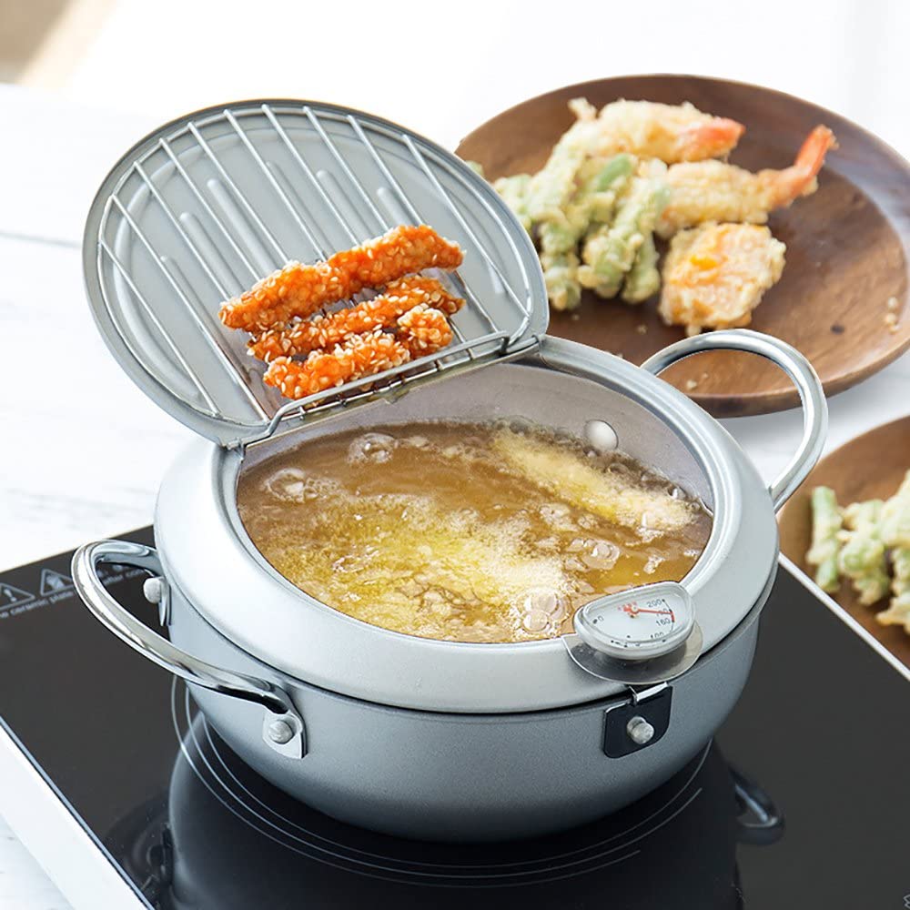 Stainless steel deep frying pot