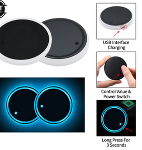 Car LED Cup Holder Light Mats Car Coasters