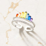 The Gift for BFF Rainbow Ring
