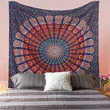 Psychedelic Peacock Mandala Wall Hanging Bedding Tapestry