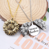 You Are My Sunshine Sunflower Necklace