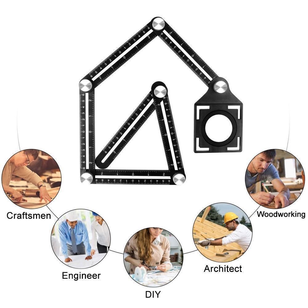 Six-Sided Aluminum Alloy Angle Measuring Tool