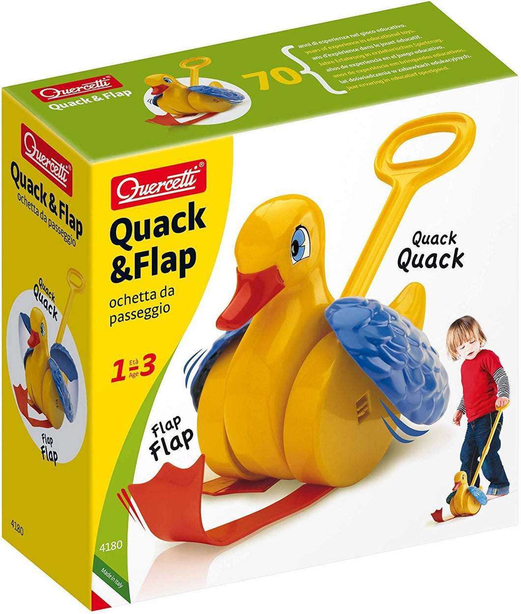 QUERCETTI Quack and Flap Duck Push Toy