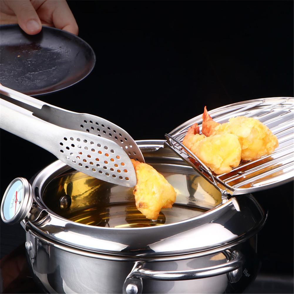 Stainless steel deep frying pot