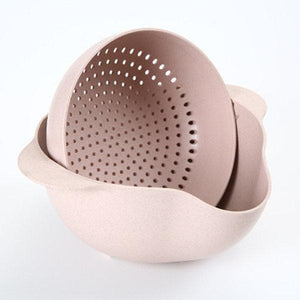 Double Layers Rotating Draining Colander