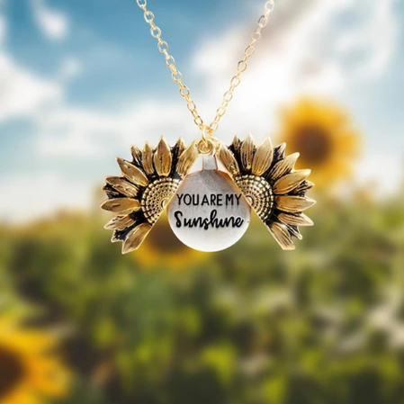 You Are My Sunshine Sunflower Necklace