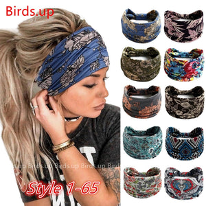 Boho Flower Print Headbands for Women