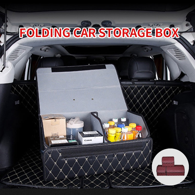 Collapsible Car Trunk Storage Organizer Box with Lid