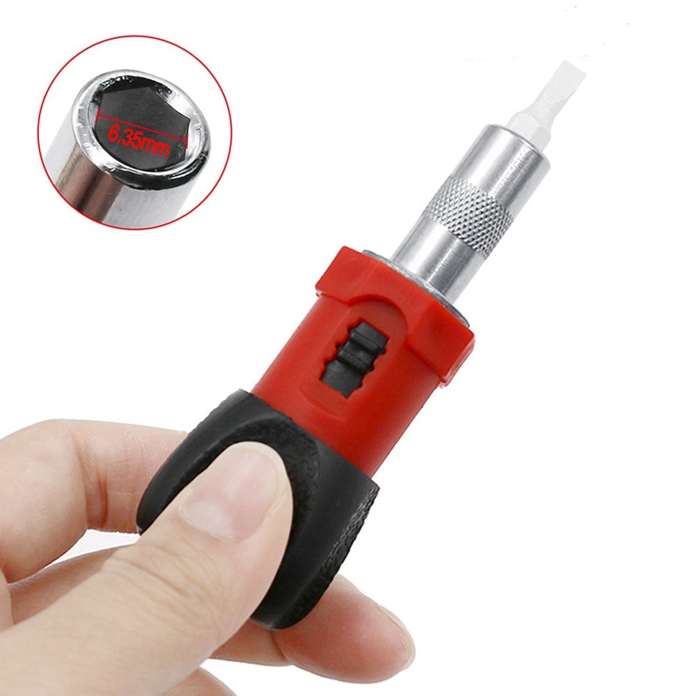 【LH158】Ratchet Screwdriver 1/4 Inch Hex Ratchet Bit Handle Screwdriver Driver Maintenance Tools