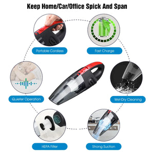 Cordless Mini Car Vacuum Cleaner