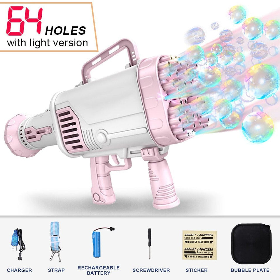 64-Holes Gatling Bubble Guns For Kids