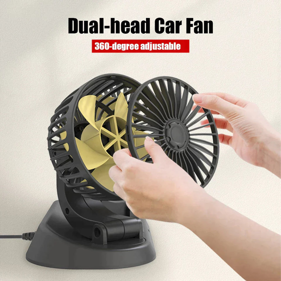 Car Fan Dual Head 2 Speeds Air Fan