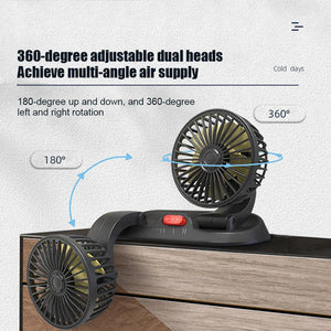 Car Fan Dual Head 2 Speeds Air Fan