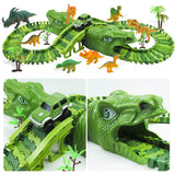 Dinosaur Race Track Flexible Railway Toys 153pcs Create A Dinosaur World Road Race for Kids