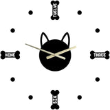 Modern 3D Frameless DIY Animals Wall Clock Stickers