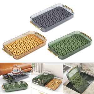 Drainage Serving Tray Household Plate Tray for Restaurant Dining Table